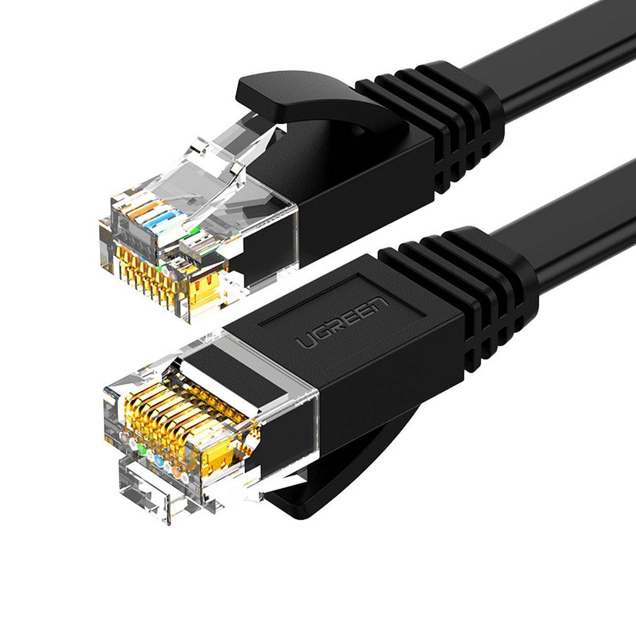 Flat Network Cable Patchcord LAN RJ45 Ethernet Cat 6 3m Black