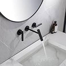 bathroom mixer tap wall mounted basin tap brass dual lever basin mixer taps bathroom sink tap,black