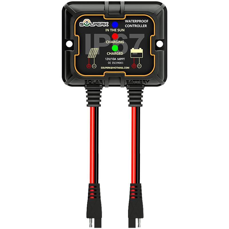 Solar Charge Controller 10A 12V Waterproof Intelligent Portable Controller Solar Panel Controllers for AGM Gel Flooded