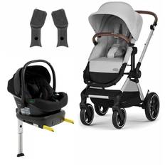 Cybex EOS Lux Duovogn inkl. Beemoo Route i-Size Autostol Baby & ISOFIX Base, Lava Grey/Black Stone
