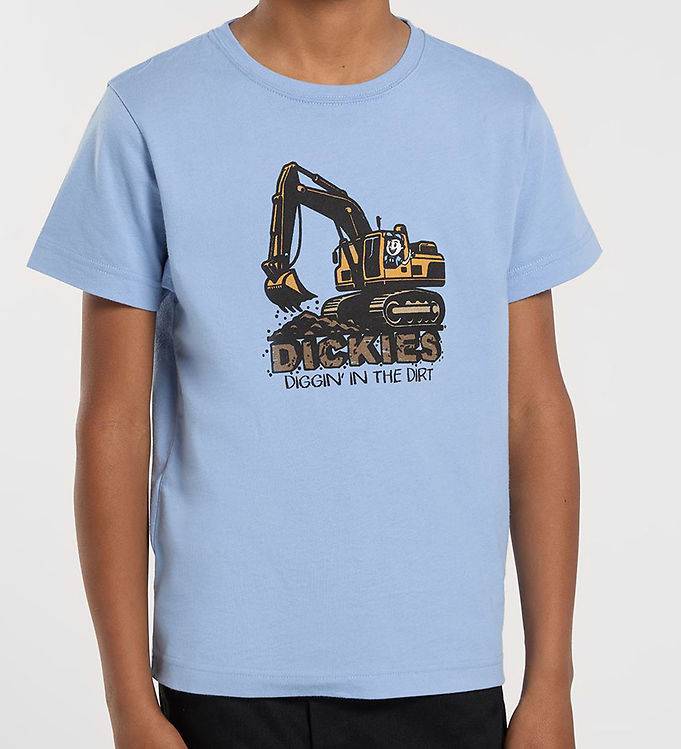 Dickies T-shirt - Grävmaskin - Oändlig Sky m. Tryck - Dickies - 8-9 år (128-134) - T-shirt