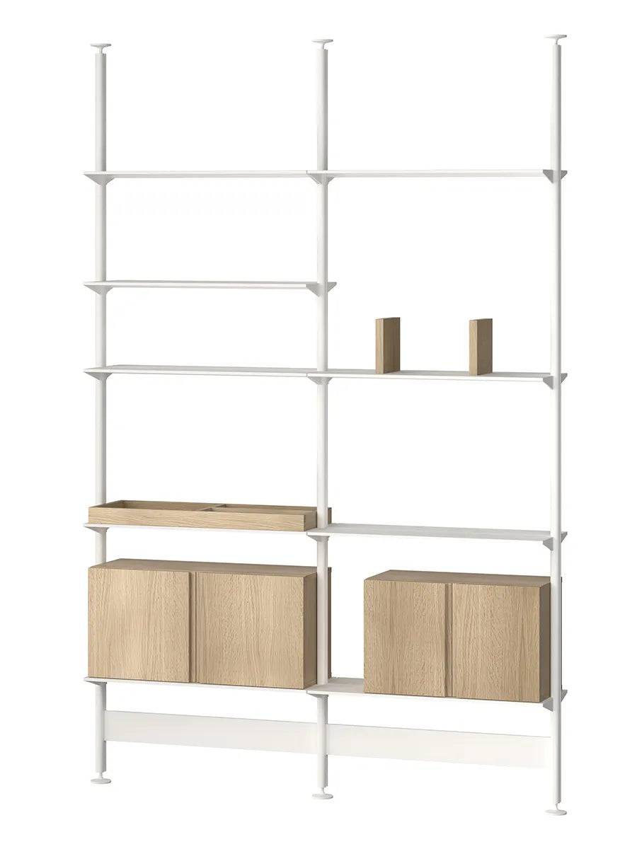 Pira G2 Floor-to-Ceiling Shelving Bundle A fra String Hvid - Eg - Jacobsen Plus