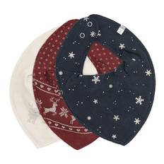 Pippi Savlesmæk - 3-pak - Spids - AOP - New Maroon - Pippi Baby - OneSize - Savlesmæk