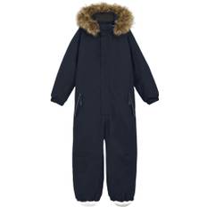 Color Kids Coverall W. Fake Fur Str 140 - Total Eclipse Regntøj Gummi hos Magasin
