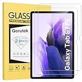 Gerutek [Set med 2] Skärmskydd för Samsung Galaxy Tab S10+/S9 FE+/S8+/S7+, 12,4 tum, 9H hårdhet, repfri, bubbelfri, härdat glas