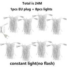 3m/24m led istappar strängljus fairy christmas lights droop 0.6m utomhus för bröllop dekorativ dekoration vattentät