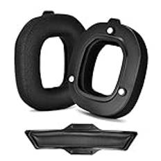 Ersättande öronkuddar kudde som passar till Logitech Astro A50 Gen 3 tredje generationen hörlurar med spännmagnet integrerad (flanellmaterial)