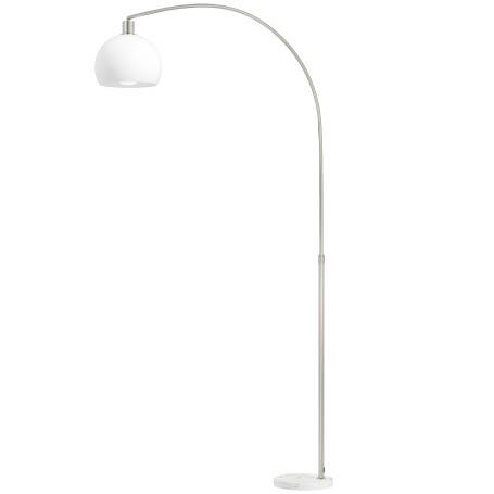 Bågformad Golvlampa med Marmorfot och Fotströmbrytare – Vit, 180 cm