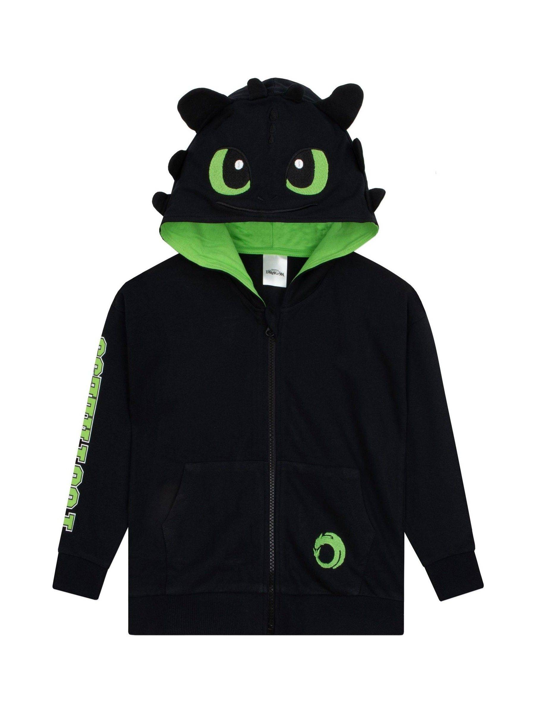 Character Character Black How To Train Your Dragon Toothless Print Hoodie With 3D Ears
