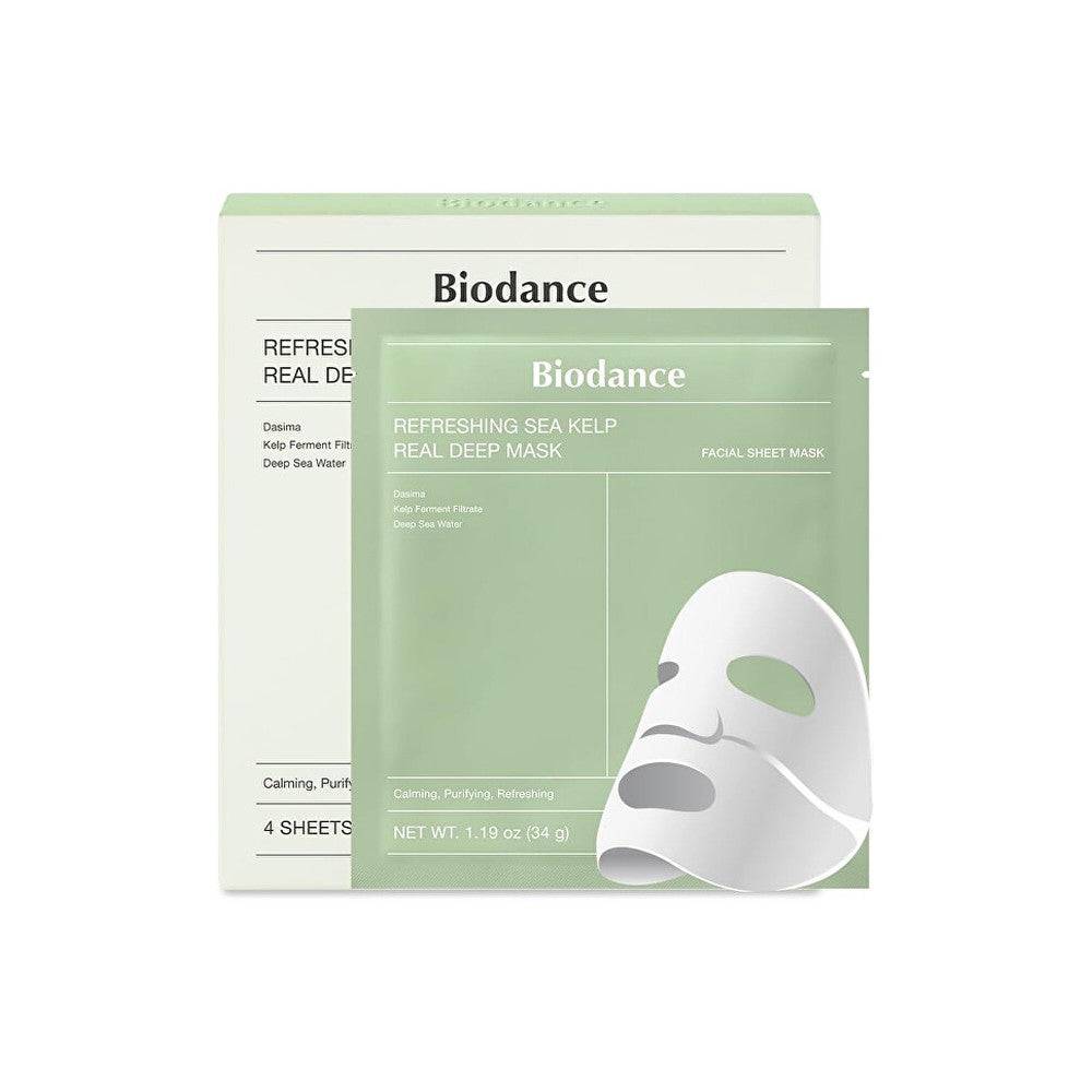 Biodance Maschera Viso Lenitiva Alghe Marine Rinfrescanti (Real Deep Mask) 4 Pezzi