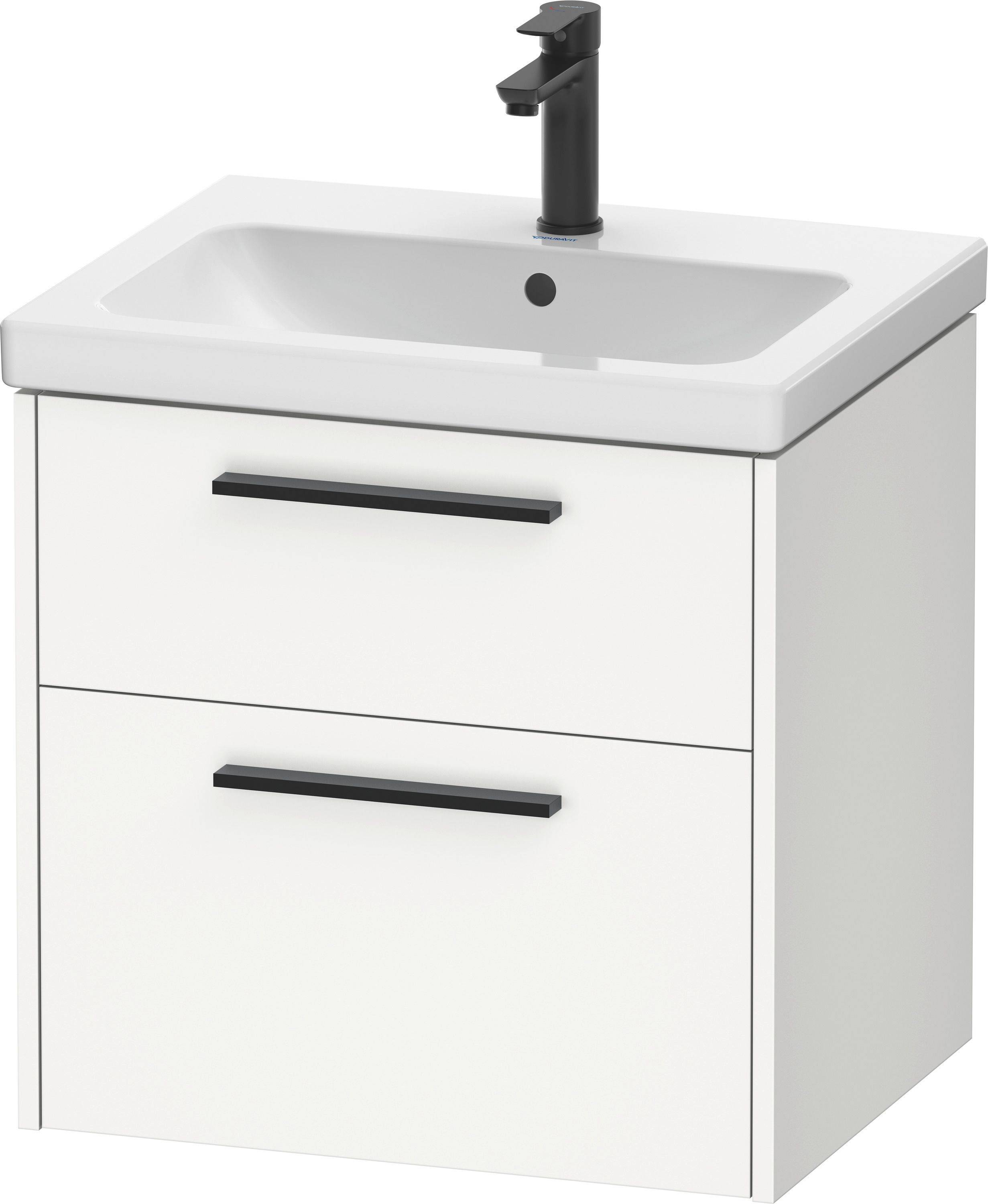 Duravit D-Code Håndvaskskab 2 skuffer Mat hvid, diamantsort