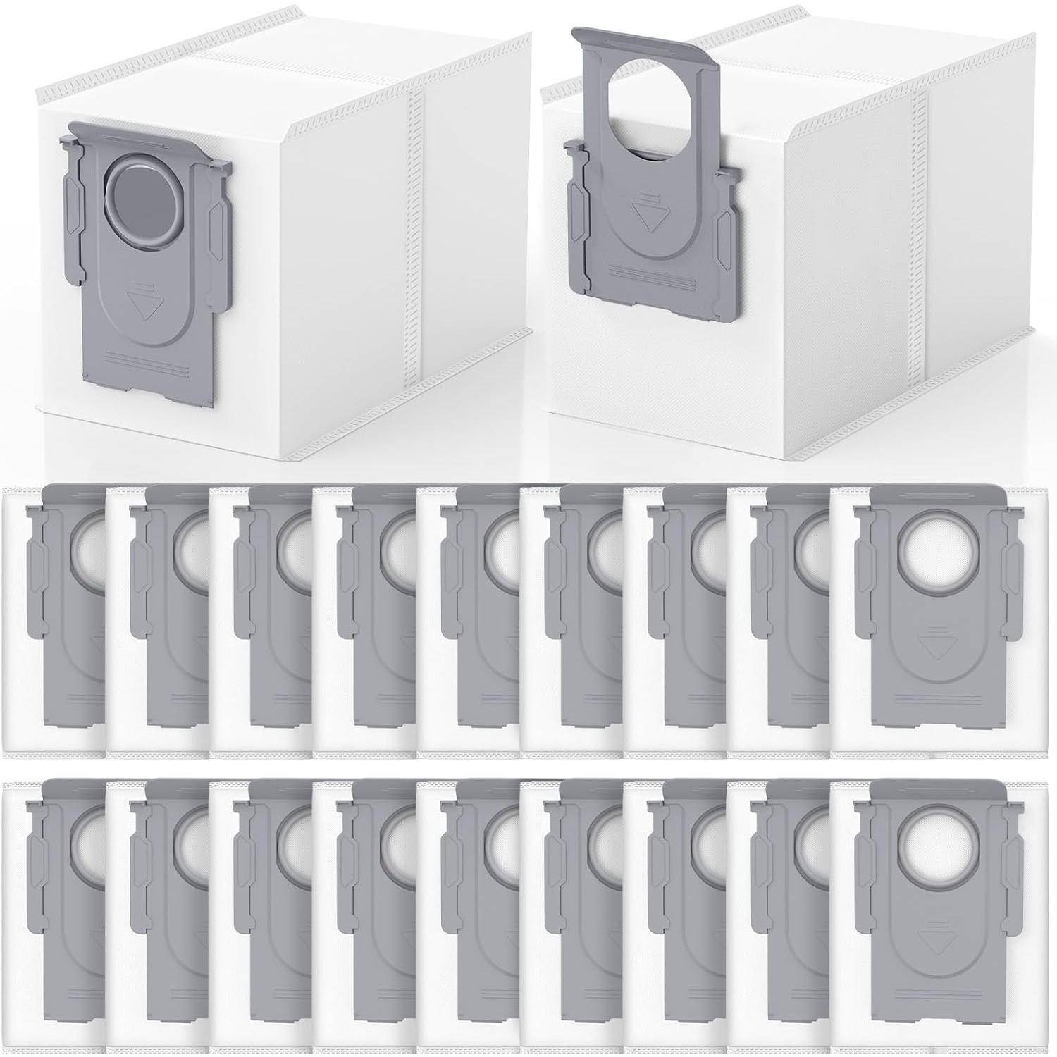 20-pack QRevo Dammsugarpåsar Ersättning för Roborock QV 35A, Qrevo S5V, Saros 10/10R, Z70, Curv/Curvx, Q Revo S/Pro/Plus/MaxV/Edge/ S5X/ S5A, S8 MaxV/