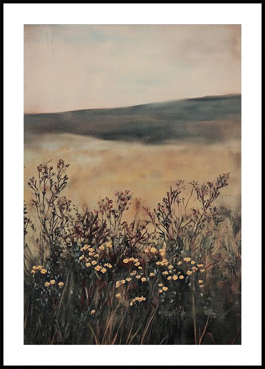 Landscape Flower Poster (21x30cm) - Plakater > Höst Posters, Botaniska Posters, Natur Posters, Amber & Ash