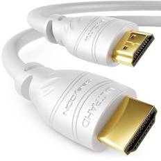 deleyCON 4m HDMI-Kabel 2.0a/b - High Speed med Ethernet - UHD 2160p 4K@60Hz 4:4:4 HDR HDCP 2.2 ARC CEC Ethernet 18Gbps 3D Full HD 1080p Dolby - Vit