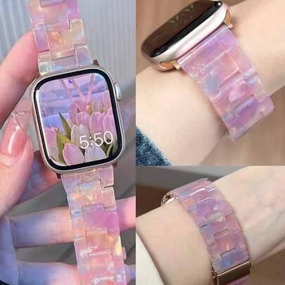 Färgglada armband i hartskeramiskt material, kompatibelt med 38/40/41/42/44/45/46/49 mm, lätt och andningsbar design, lämplig för Apple Watch-serien 1 - Lapis lazuli (38/40/41/S11/10-42,42/44/45/S11/10-46)