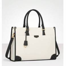 Laptop Bag For Women 15.6 Inch Laptop Tote Bag Waterproof Canvas Work Bag Lightweight Laptop Briefcase Professional Women Business Office Bag Travel H - Black