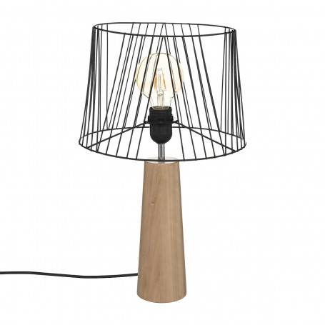 Bordslampa Trä Metall Svart "Joe" H.46 cm
