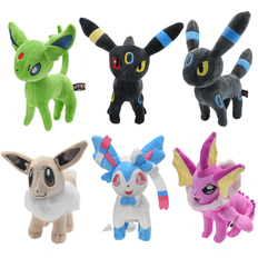 6 stilar Pokémon plyschdockor leksak Eevee Pocket Monster Harmonia Heterokromatisk Espeon Umbreon Sylveon Animefigur djurfyllda leksaker dockor lämpli - Multifärgad (Eevee,Vaporeon,Espeon,Sylveon,Umbreon A,Umbreon B)