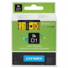 Dymo D1 53718 24mm x 7m sort på gul