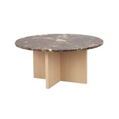 Rowico Home Brooksville soffbord brun marmor/vitpigmenterad ek 90 cm