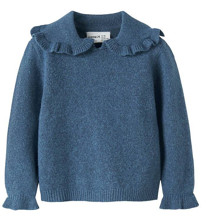 Name it Bluse - Strik - NmfKirstena - Vintage Indigo - Name It - 3 år (98) - Bluse