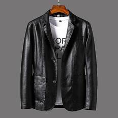 Casual Blazer Jakker Herre Overtøj Læderjakke Herre Casual Læderjakke Herre Slim Pu Læderjakke Mode Tøj