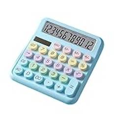 Solar Calculator Desktop Calculator LCD Display Sensitive Buttons Dual Solar Accounting Calculator Power And Battery Standard Function For Office Home School Big Button Accounting Calculator(Blue)