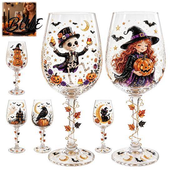 Glas för Iskaffe Halloween Vinglas Spöklik Katt H witch Pumpa Dricksglas Festliga Dryckeskärl Viner Drinkar Sprit Högtid black