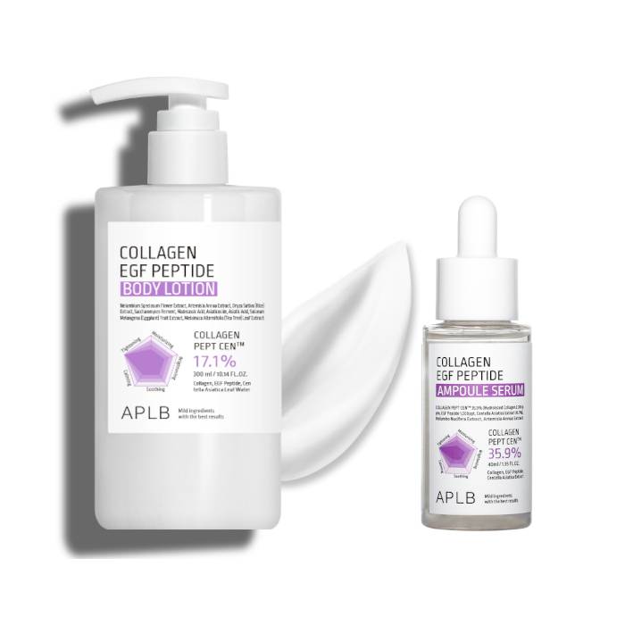 APLB - Collagen EGF Peptide Body Lotion - 300ml (1ea) X Ampoule Serum - 40ml (1ea) Set - black