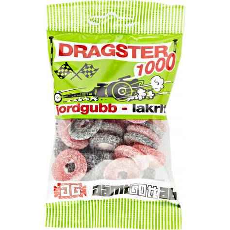 Dragster Jordgubb & Lakrits 65g