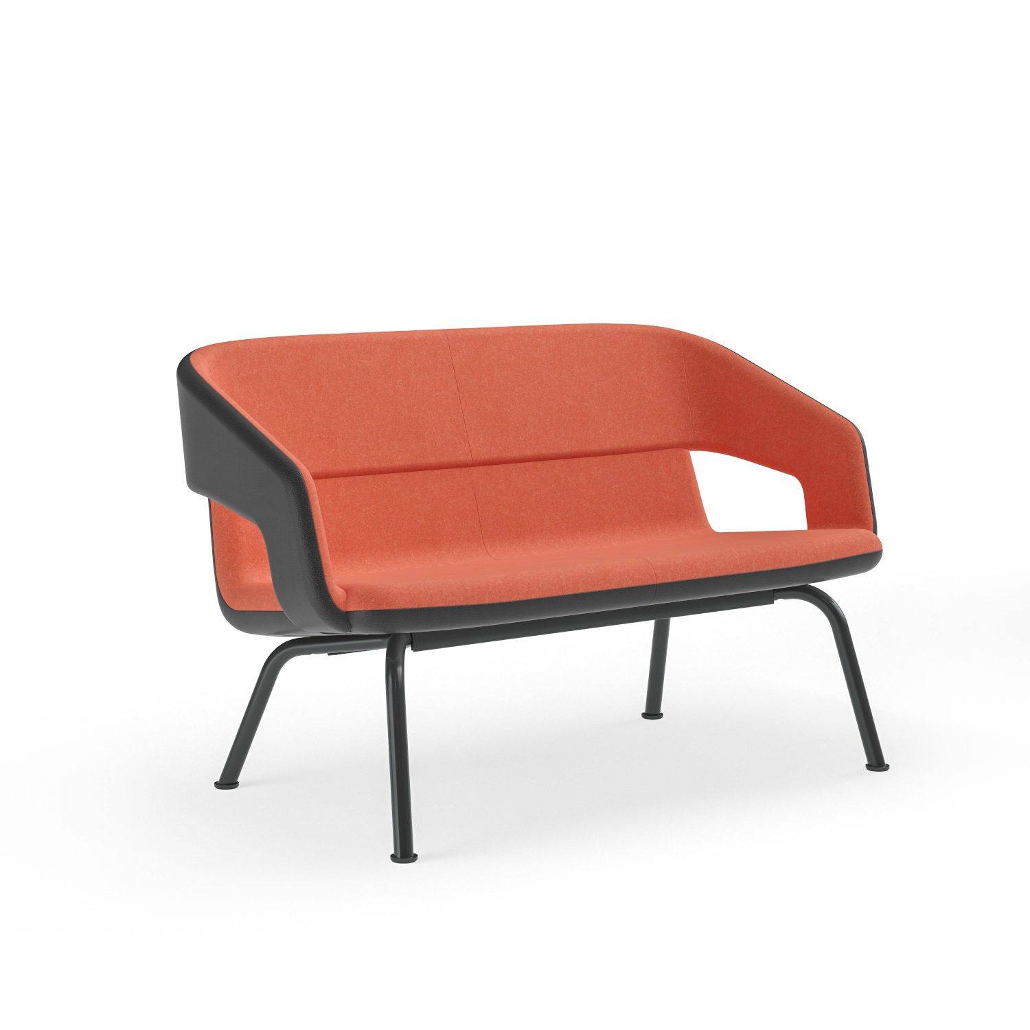 TWIST&SIT Sofa, pulverlakeret stål - 132,5 x 68,5 x 81,5 cm Metalisk.