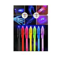 5/10 ST (slumpmässig färg) osynlig bläckpenna, spionpenna osynlig bläckpenna och svart ljus magisk etikettmeddelande och multifunktionell plastöverstr - Multifärgad (5 st,1 st,10 st,6 st,8 st)