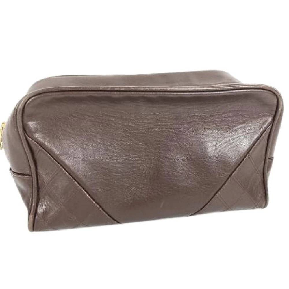 Chanel Vintage Pre-owned Vintage Clutch Bag - Vintage - Dame - Brun - ONE SIZE - Læder