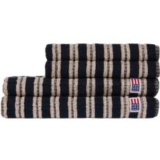 Lexington Striped Terry Towel Blackish Navy/lt Beige - 50x70 Handdukar Från Magasin (50x70)