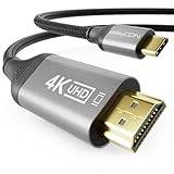 deleyCON 2m 4K USB-C till HDMI Kabel för Skärm/TV/Projektor Adapter (4K@60Hz) av Aluminium, Thunderbolt 3/4, iPhone 17,16,15 Pro Max Air, MacBook, iPad Pro/Air, Galaxy S25 S24, Notebook, Surfplatta