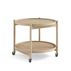 Brdr. Krüger Bølling bakkebord 60 cm. - eg ubehandlet, bakke 1: ubehandlet eg / bakke 2: beige/brun
