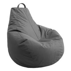AD.CON sittsäck för utomhusbruk och inomhus, gamer med ECO-fyllning, pufffåtölj, sittdyna, golvkudde, bönväska, 225 l, grå