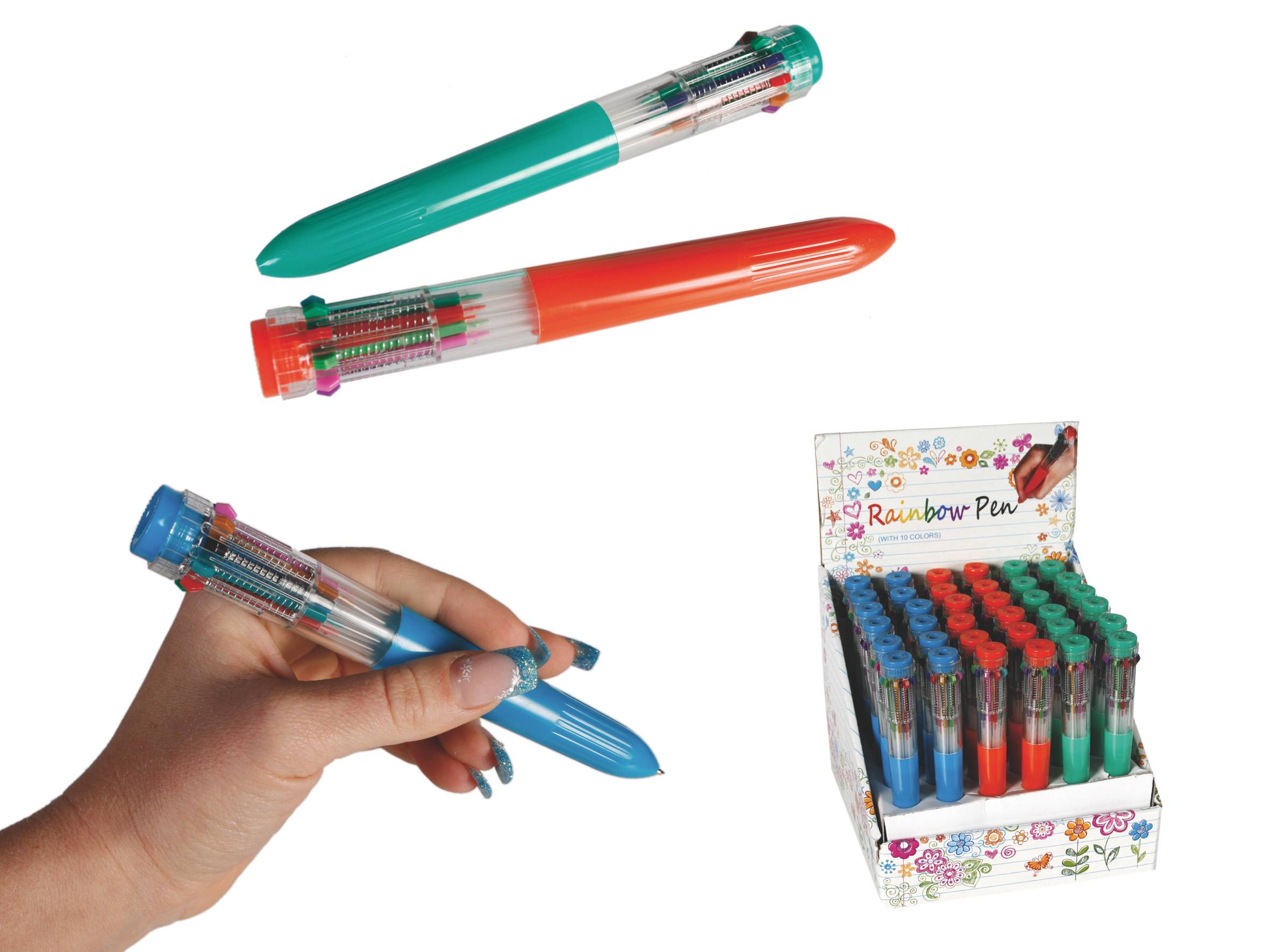 Bläckpenna med 10st färger (Grön)