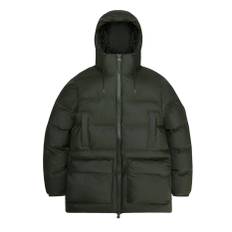 RAINS Alta Long Puffer Cargo Jacket W3T4 - Green