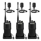 Retevis P62 Walkie Talkie Lång Räckvidd, Dual Band Walkie Talkie IP68 Vattentät, Walkie Talkie med Mikrofon, 2500mAh Uppladdningsbar, Professional Walkie Talkie för Byggarbetsplats (Svart, 3St)