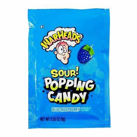 Warheads Sour Popping Candy Blue Raspberry