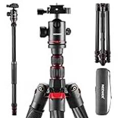 NEEWER Uppgraderad 200 tum kolfiberkamerastativ monopod med teleskopiska 2 sektioner mittaxlar, 360° panorama-kulhuvud, 1/4" Arca-typ QR-platta, resestativ med ø28 mm kolonn, maxbelastning 12 kg,