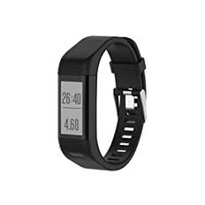 KOMI klockremmar kompatibla med Garmin Vivosmart HR+, silikon fitness sport armband ersättning för Garmin Vivosmart HR plus (svart)