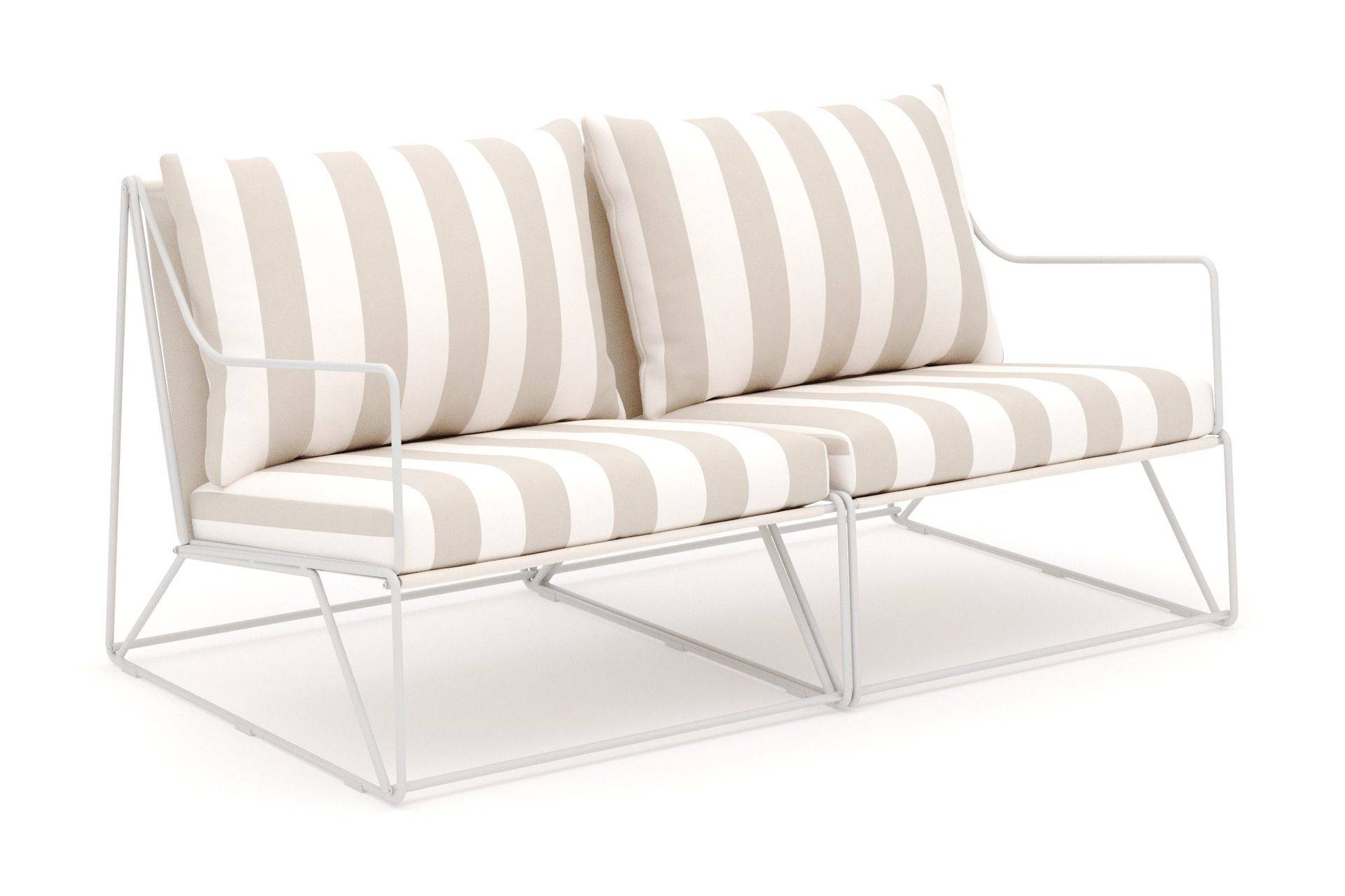 Comfort Garden Usteryd 2 sits Loungesoffa - Beige/Striped Soffa balkong Beige Tyg