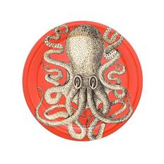 Fornasetti - tallrik med bläckfisk - unisex - metall - one size - Röd