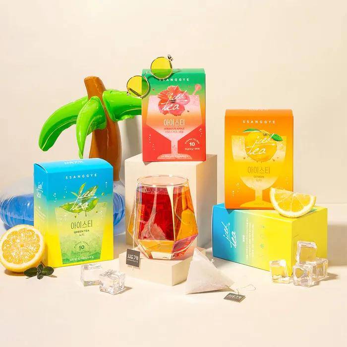 Ssanggye Myungcha Iced Tea 10 tea bags, 3 types to choose from (Green Tea/Hibiscus Apple/Yuja)