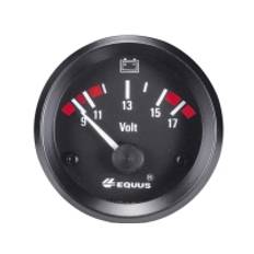 Equus 842060 Bil indbygningsinstrument Voltmeter måleområde 9 - 17 V Standard Gul, Rød, Grøn 52 mm