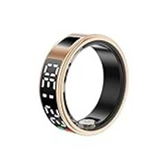 Smart ring, smart ring för kvinnor män med sömn hjärtfrekvens blodtrycksring syremonitor vattentät fitnessmätare stegräknare kalorier stegräknare hälsoring, guld #13