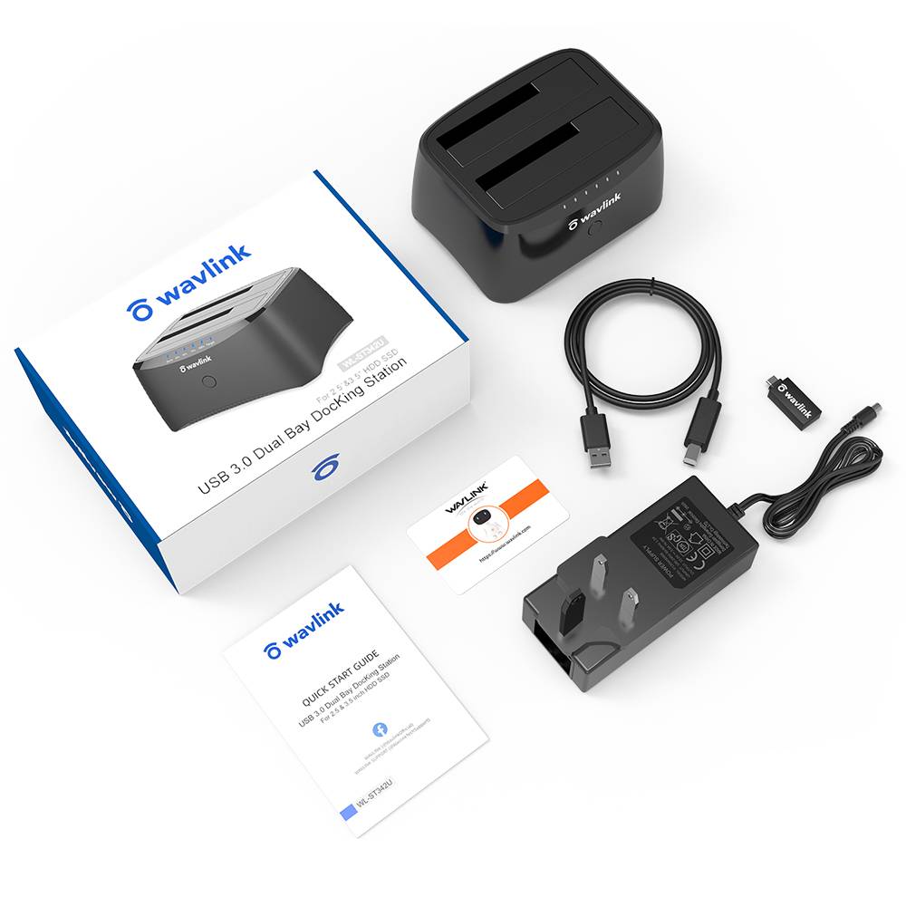 Wavlink sata hdd dockningsstation usb 3.0 hårddisk hölje för 2.5/3.5 tum hdd ssd dual bay sata till usb 3.0 box box dockning