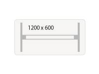 (ComputerSalg) Hæve-sænkebord DNA 1200x600 mm Lysgrå 2-ben/Sort